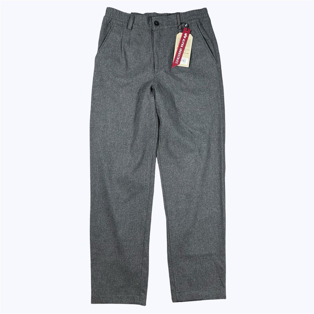 Alpha Industries Mackinaw Wool Pull On Pants Low Waist Gray NWT Sz 32x31 $175